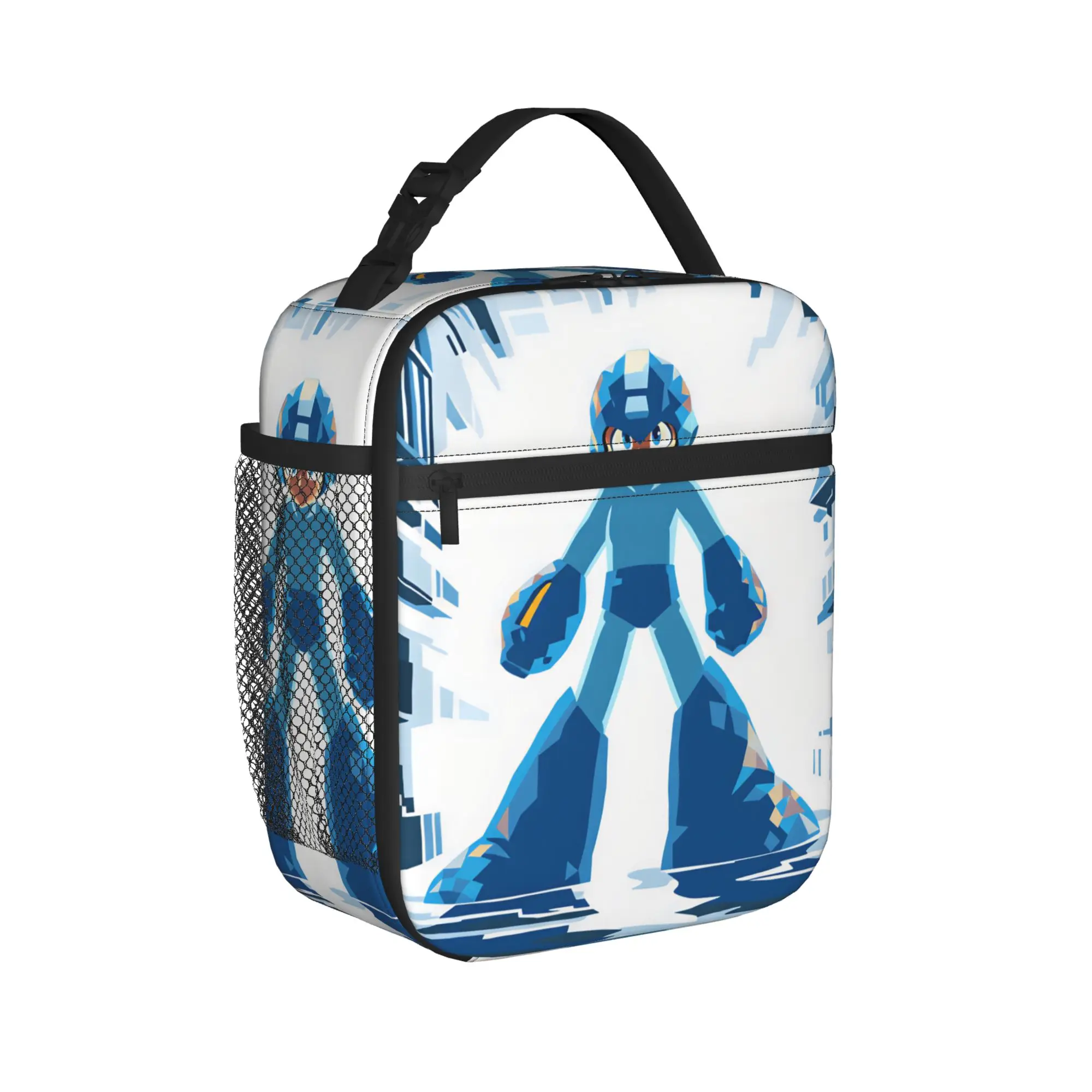 Mega Man Lunch Bag For Women  Custom Lunch Box Fun Picnic Cooler Bag Portable Waterproof Thermal Tote Handbags