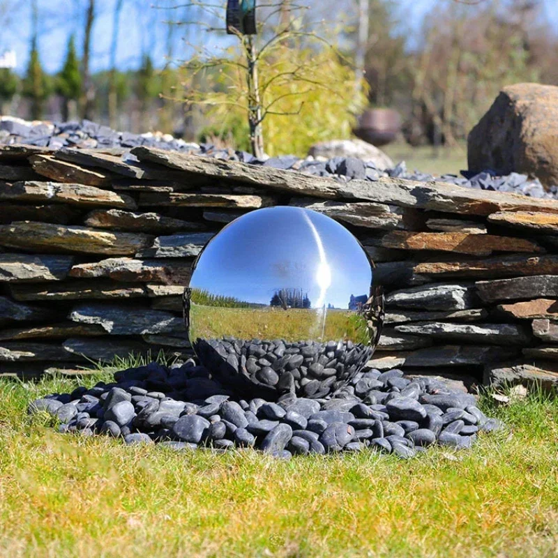 

Customization Large Hollow Ball Sculpture Garden Decoration Stainless Steel Sphere Outdoor Water Fountain Hot sales