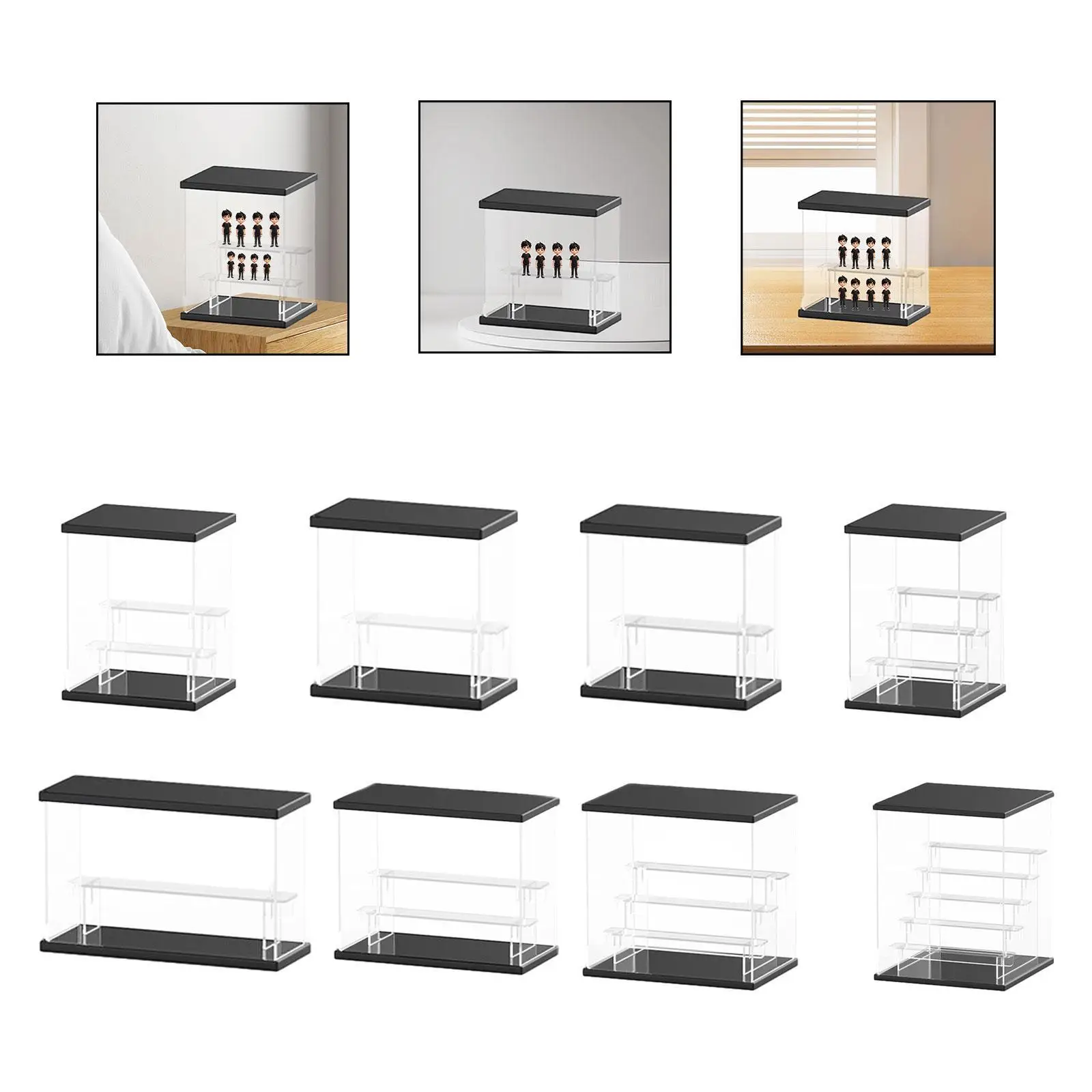 Acrylic Display Case Storage Display Box for Countertop Miniature Figurines