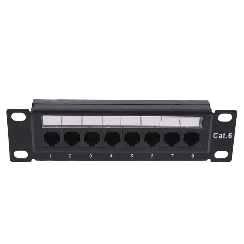 Ingenious-4X CAT6 8 Ports Patch Panel Rack Network 6.89 Inch 1U Rack Mount With RJ45 Socket For Household Distribution Frame