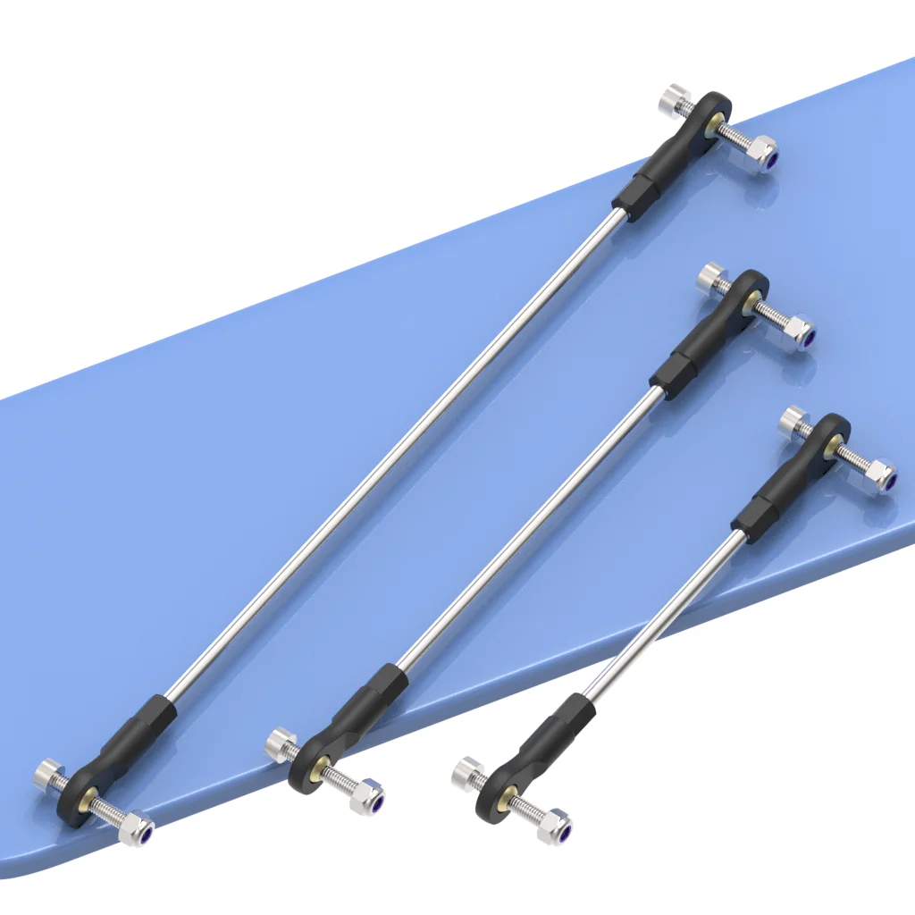 304 Stainless Steel M3 Ball Link Rods & Steering Joints, 25mm-300mm Assorted Lengths - for RC Cars, Airplanes, Boats