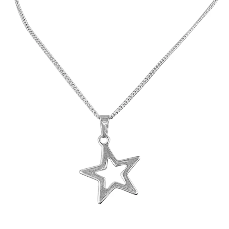 Korean Version Star Five-pointed Star Necklace Niche Simple Hip-hop Clavicle Chain Female Steel Does Not Fade