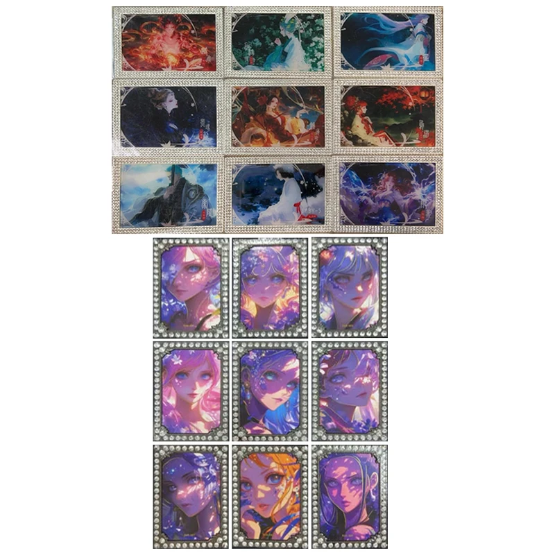 Japanese Anime ONE PIECE Metal Drill Card Boa Hancock Nico Robin Nami Perona Collectible Cards Christmas Birthday Gifts Toys