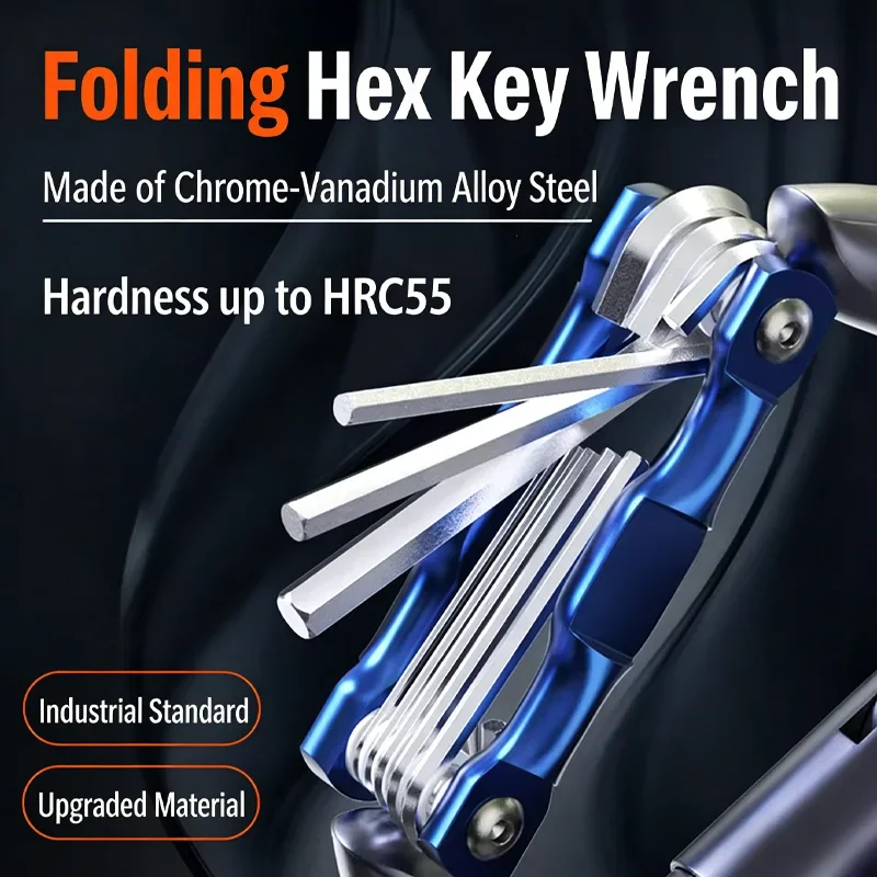 Portable folding hexagonal wrench with plum blossom hexagonal center hole plum blossom set multifunctional wrench
