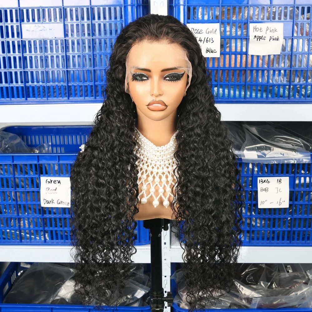 13x6 Deep Curly Wig Human Hair 13x4 Hd Lace Frontal Wig Curly Water Human Hair Wigs 210 Density Brazilian With Bleached Knots