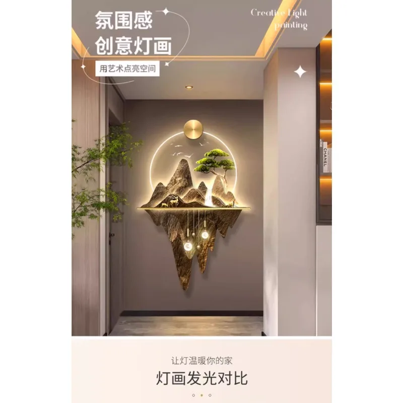 Landscape painting, atmospheric porch, decorative painting, light painting, modern Chinese corridor, aisle hanging painting