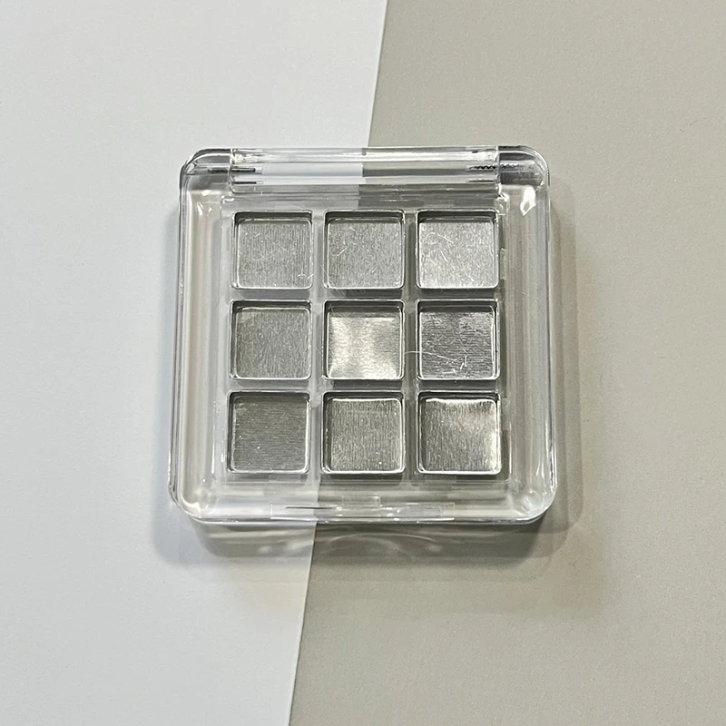 Estuche de sombra de ojos vacío para mujeres y niñas, paleta de 9 rejillas, plato de almacenamiento de maquillaje para principiantes, herramienta de sombra de ojos DIY