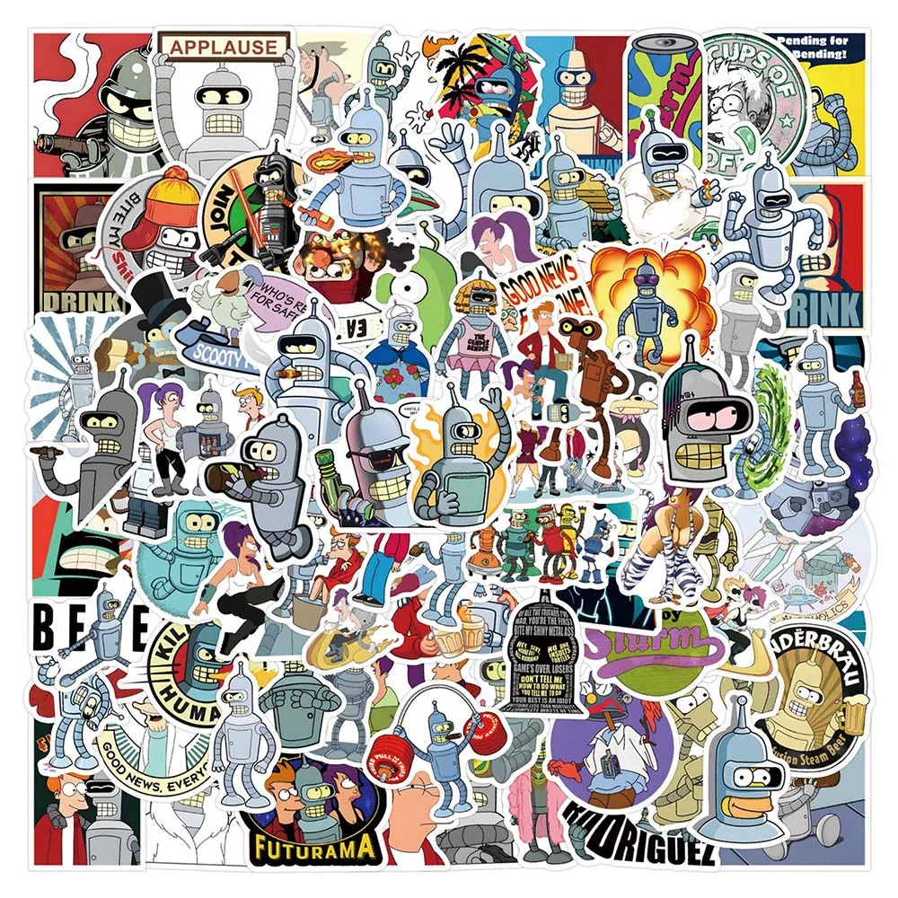 10/30/55/110PCS Disney Cartoon Animation Futurama Aloa Mars! Sticker Funny Personalized Graffiti Decal Toy for Scooter Water Cup