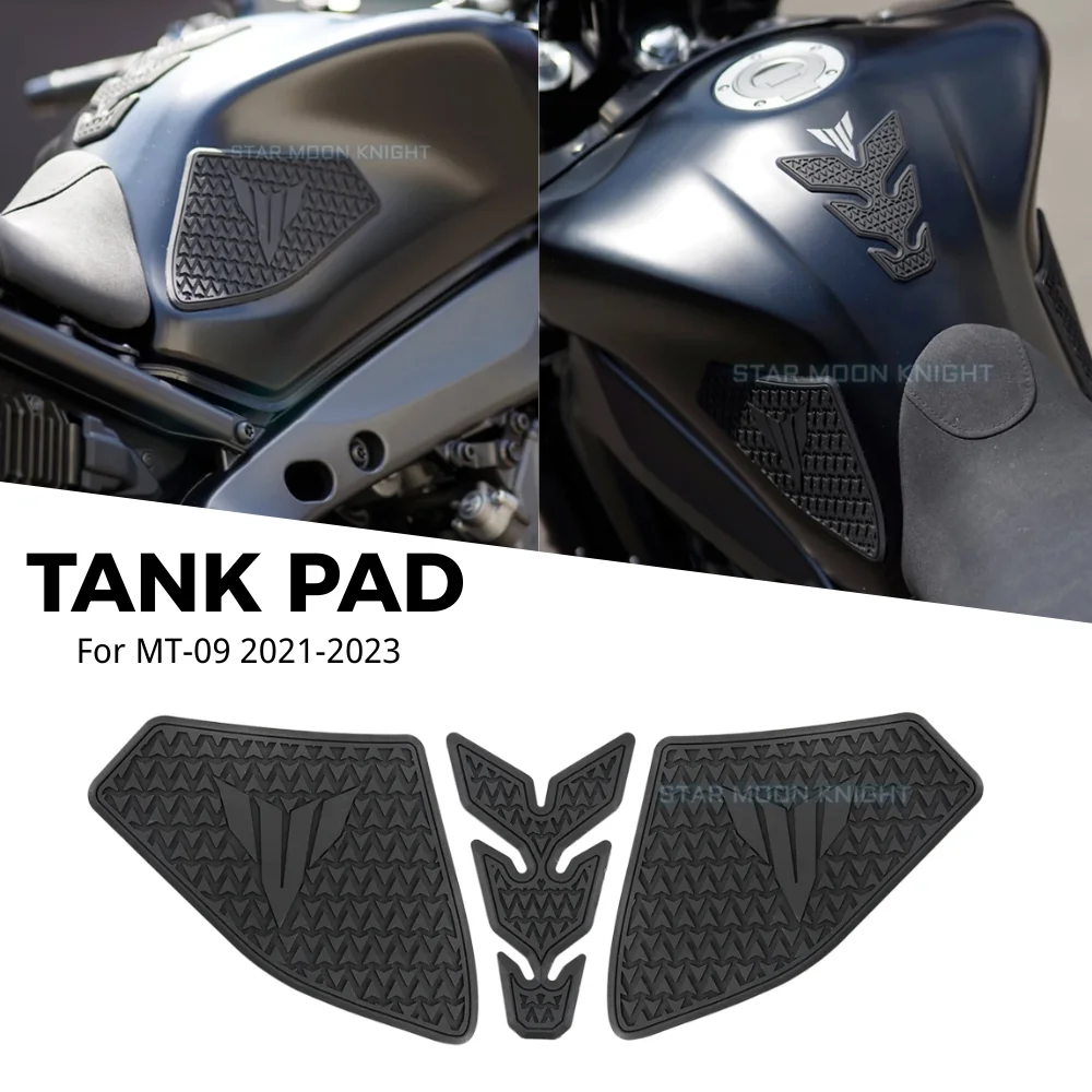 For YAMAHA MT-09 MT09 mt 09 2021 2022 2023 Motorcycle Accesorios Rubber Side Fuel Stickers Anti Slip Fuel Tank Pad