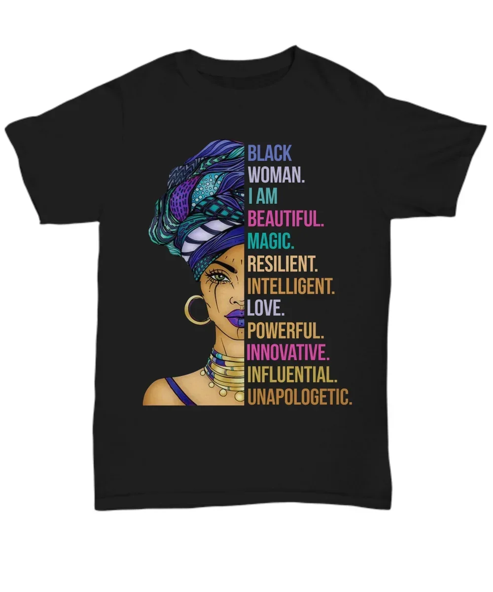 Funny Black Queens Beautiful Magic T-Shirt Gift Tee Proud Melanin Black History Tees