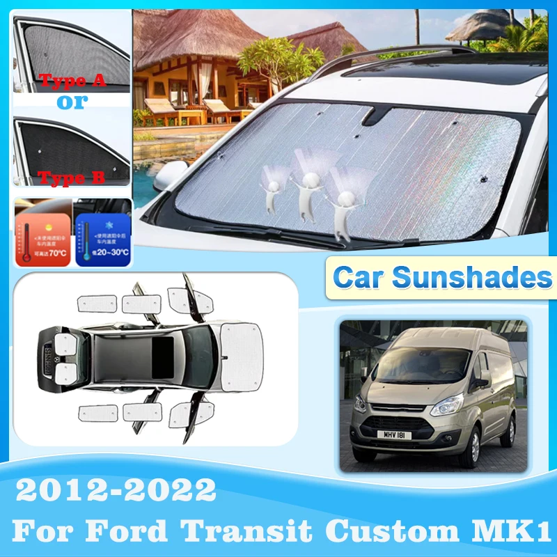 

Car Sunshades For Ford Tourneo Custom Accessories Transit MK1 2012-2022 Sunscreen Window Sunshade Covers Shading Curtain Visors