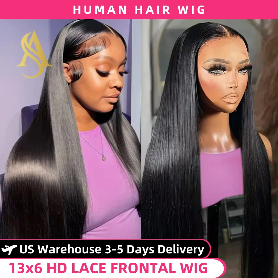 Alisa 250 Density Bone Straight 13x6 Hd Lace Front Wig Human Hair 13x4 PrePlucked Lace Frontal Wig 360 Lace Wigs For Black Women