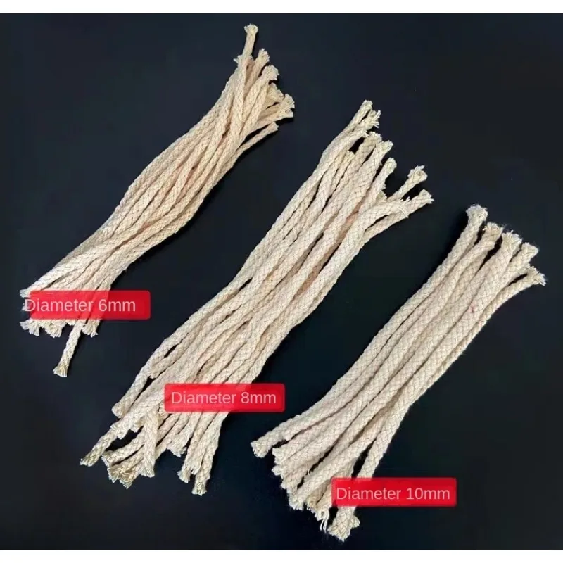 Alcohol lamp wick rope length 20cm diameter 6/8/10mm pure cotton coarse burn resistance teaching experiment