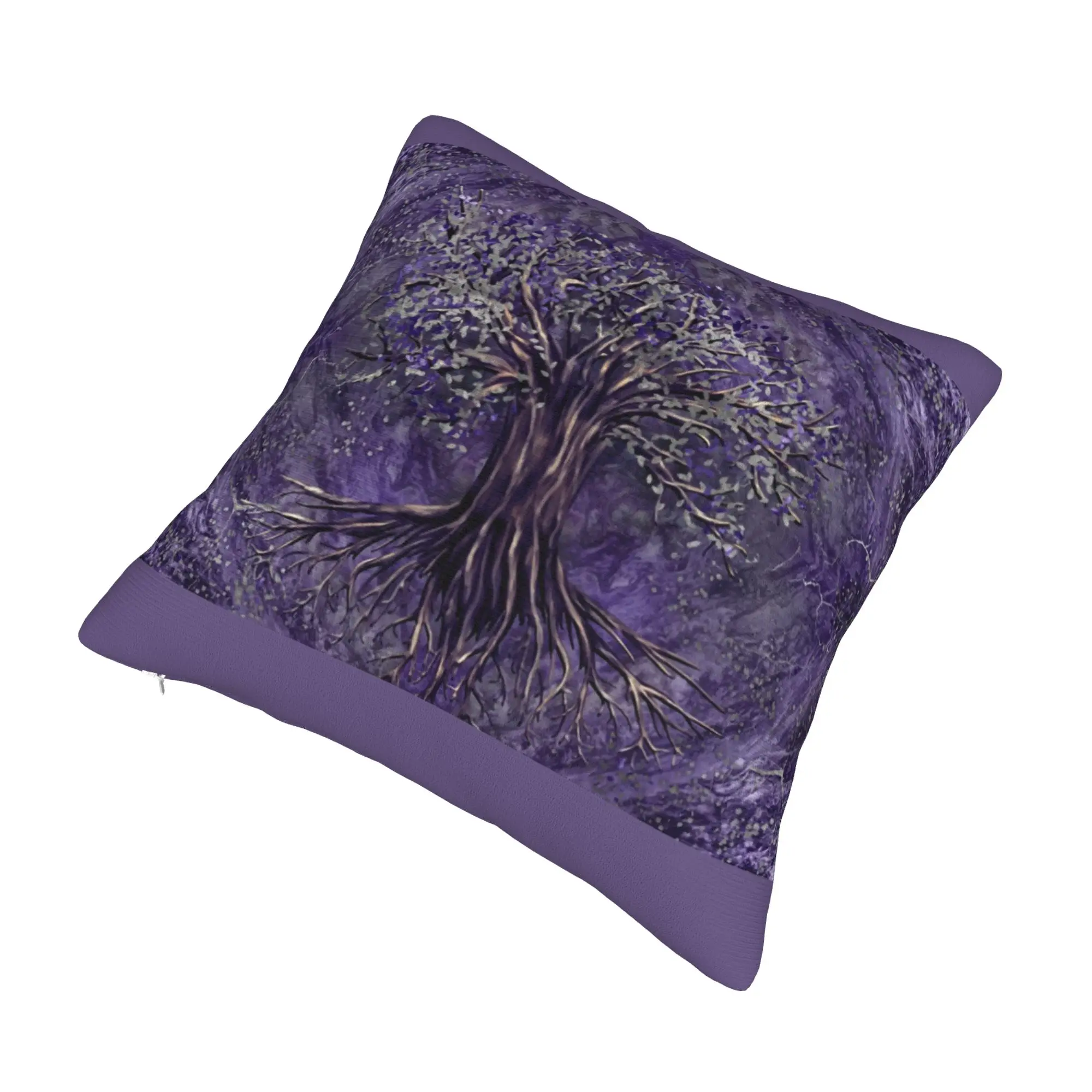 Tree Of Life Yggdrasil Amethyst Pillow Home Decorative Modern Vikings Outdoor Cushions Square Pillowcase