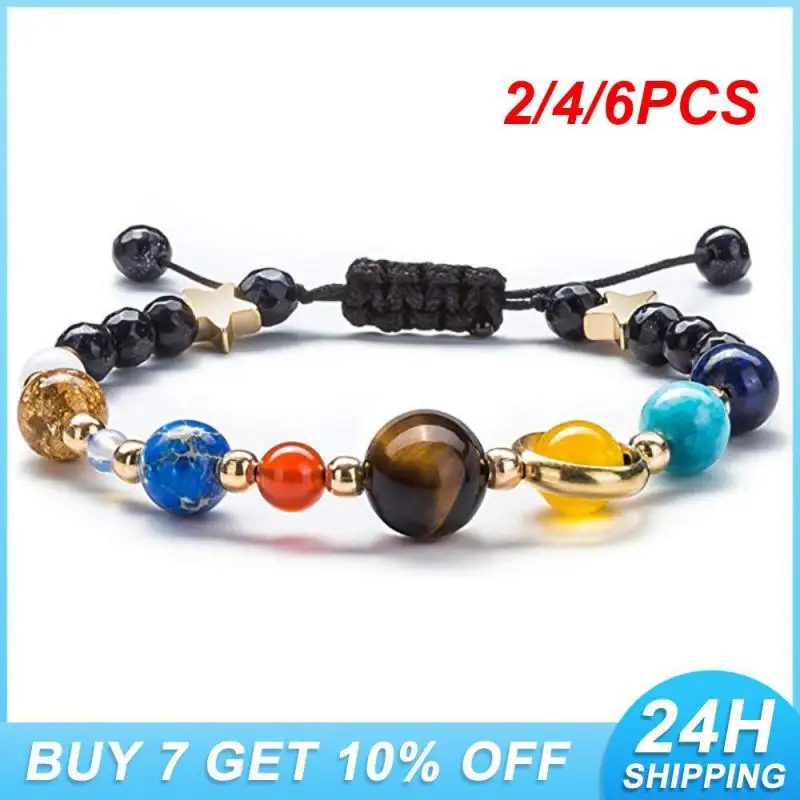 2/4/6PCS Womens Fashion Agate Beads Fashionable Trend Jewelry And Accessories Crystal Bead Bracelet Bracelet