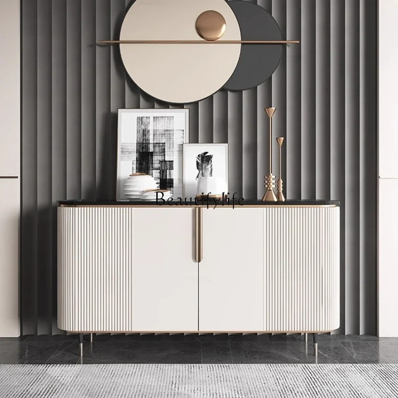 

ls 42Minimalist Italian light luxury dining side cabinet Modern simple living room wall storage entrance hall cabinet