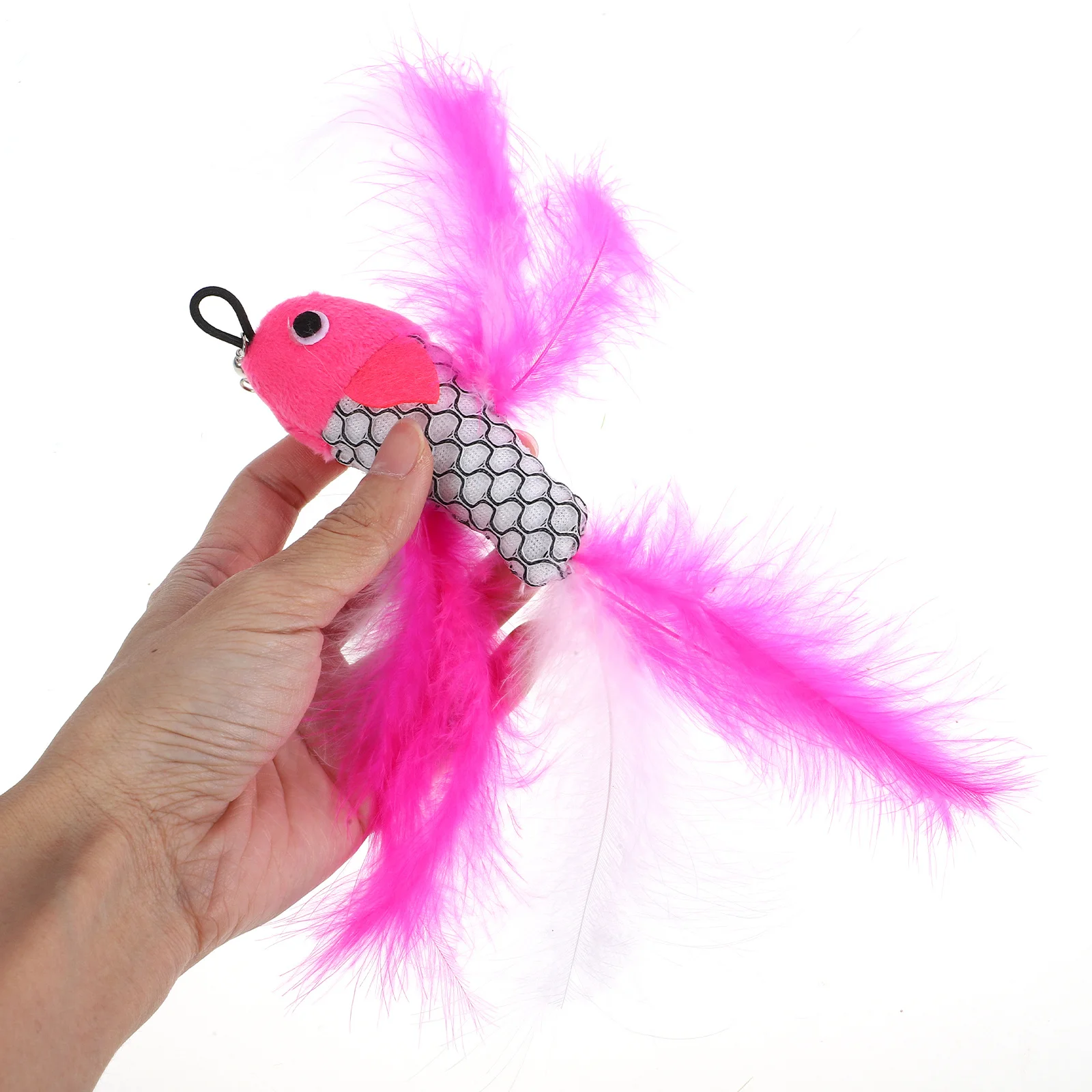 

3Pcs Fish Shape Cat Teaser Kitten Teasing Stick Replacement Lightweight Bright Colored Cat Interactive Accessory