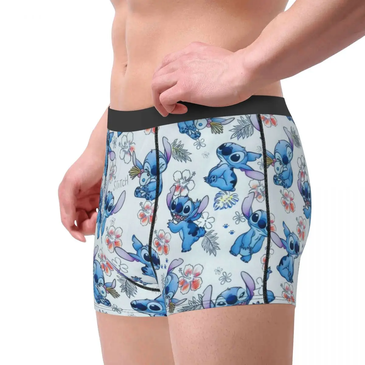 Custom Stitch Pattern Underwear Men Stretch Cute Kawaii Boxer Briefs Shorts Panties Soft Underpants For Male