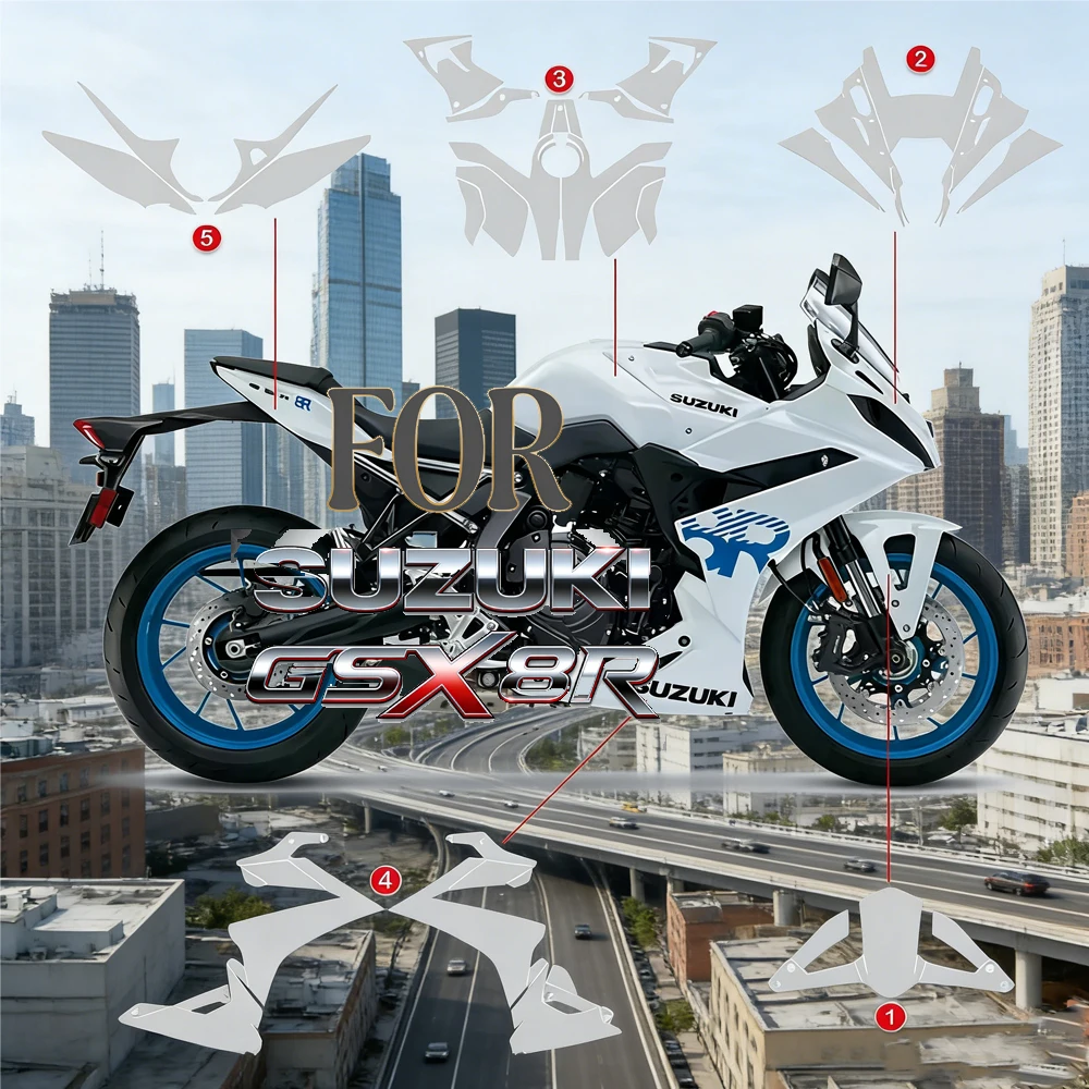 For SUZUKI GSX 8R 2024 2025 2026 Transparent PPF GSX-8R Invisible Protective Film Motorcycle TPU Car Cover 2024-2026