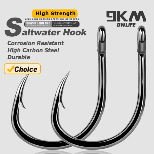 Anzuelos de pesca con cebo vivo, 25 ~ 100 Uds., anzuelo circular, anzuelos de pesca de agua salada, anzuelos de asistencia sin compensación de acero rico en carbono, para lubina, atún, Marlin