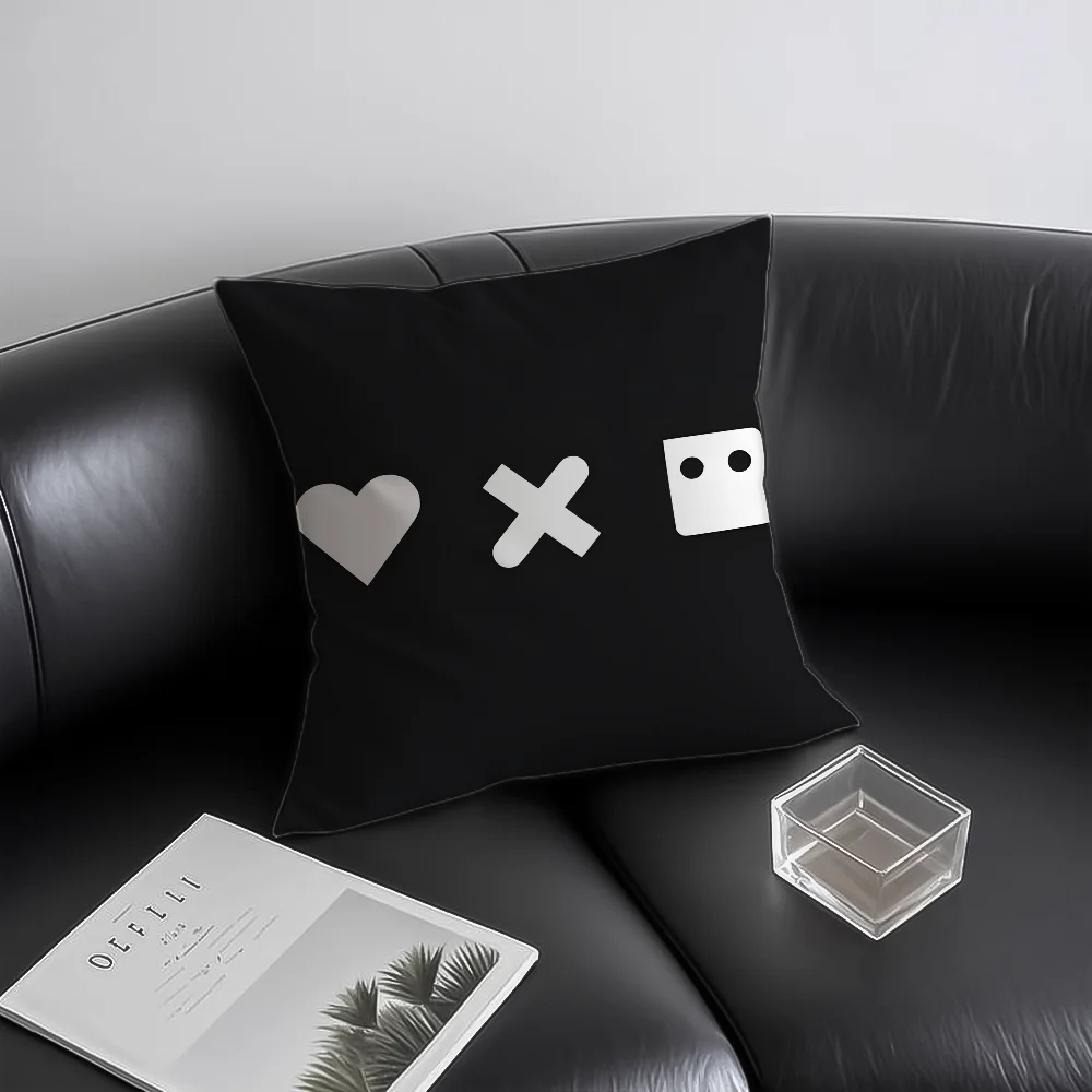 الحب الموت الروبوتات شخصية كيس وسادة مكافحة الغبار المخدة غير مرئية سستة حريري قصير أفخم غطاء وسادة أريكة