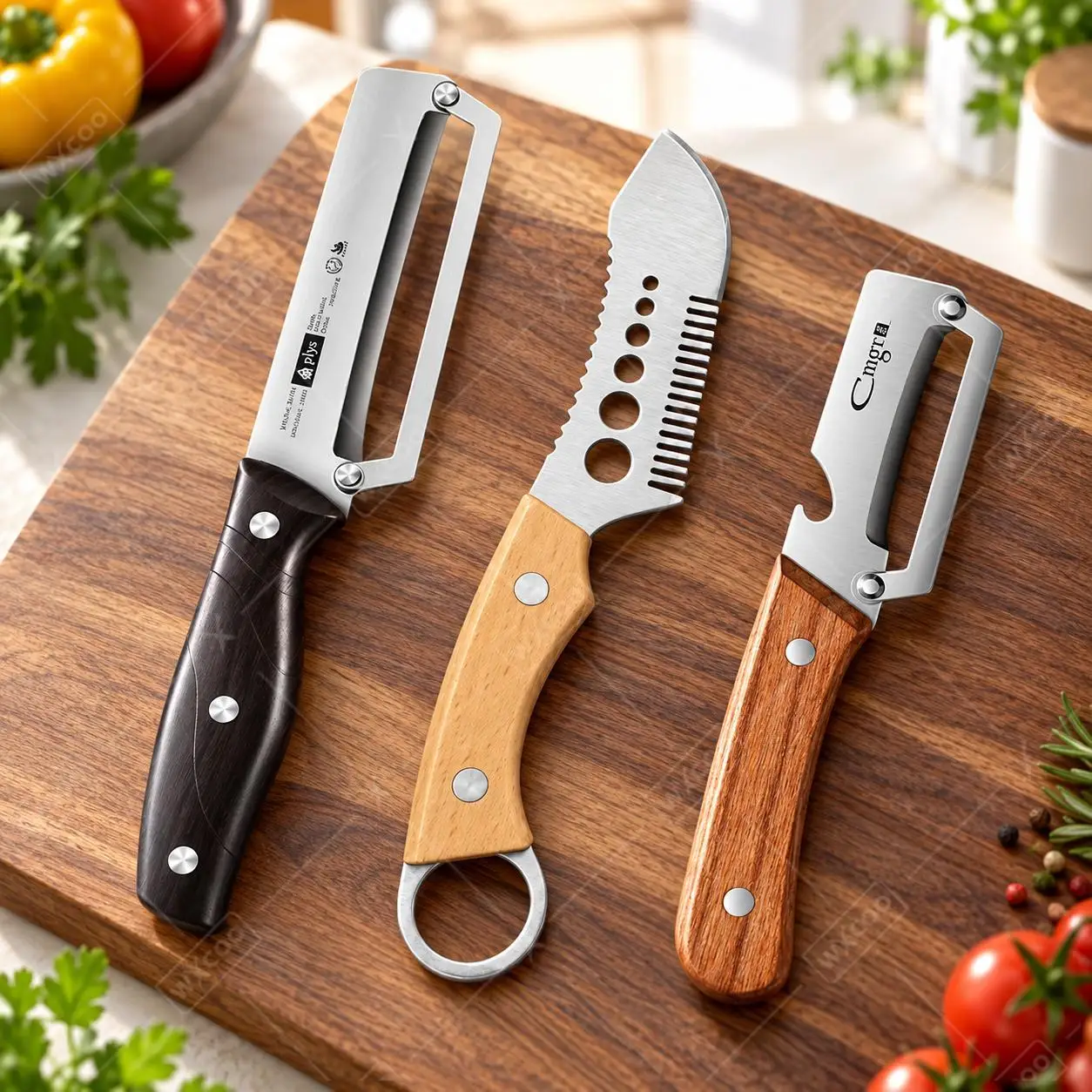 WXCOO Stainless Steel Kitchen Peeler Multiuse Vegetable Fruit Knife Non Slip Slicing Shredding Fish Scale Prep Tool for Home Use