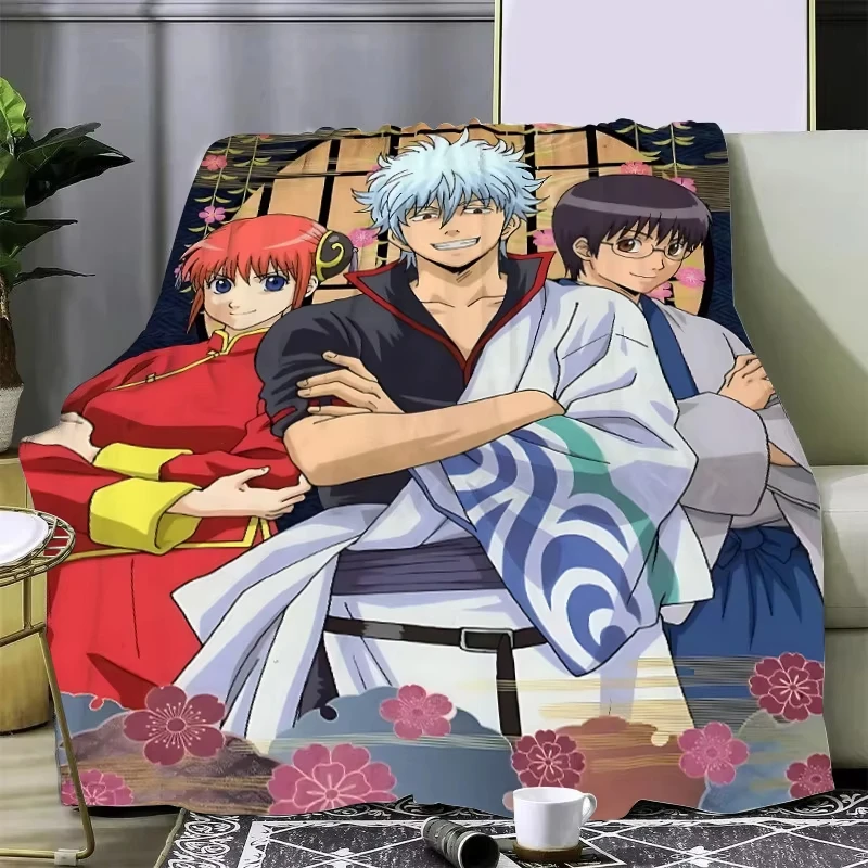 Fashion Anime GINTAMA Gintoki Sakata Printed Picnic Blankets Warm Blanket Soft and Comfortable Blanket Home Travel Birthday Gift