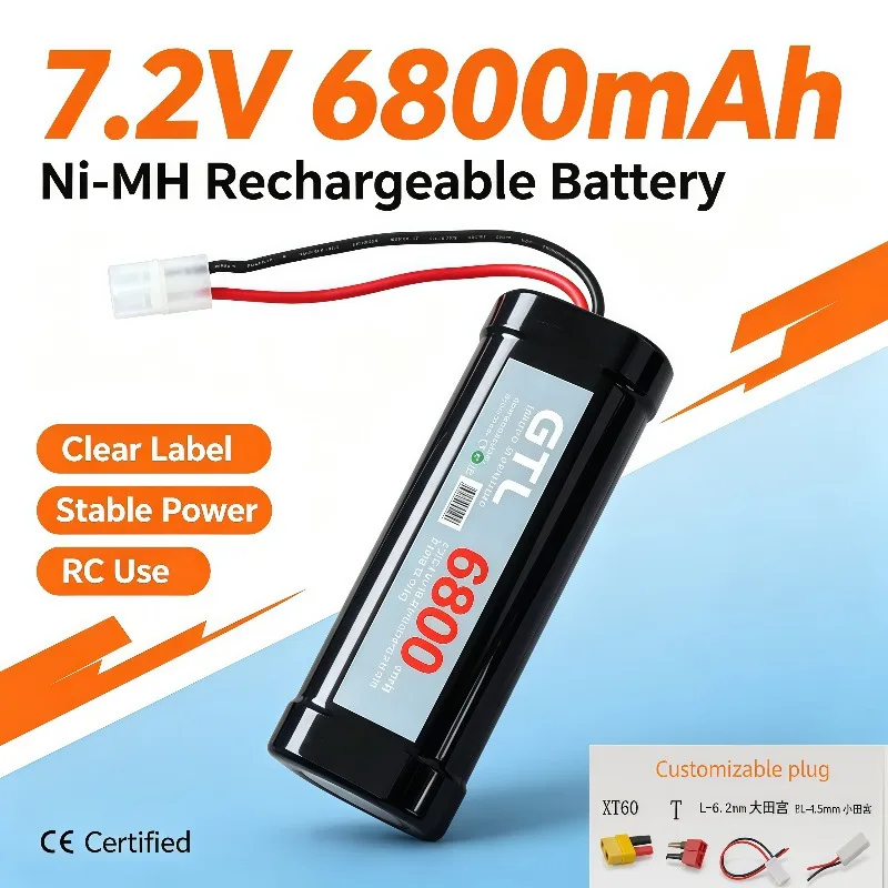 -The large capacity new 7.2V nickel hydrogen battery is very suitable for RC power sources such as toy racing cars and trucks.*;