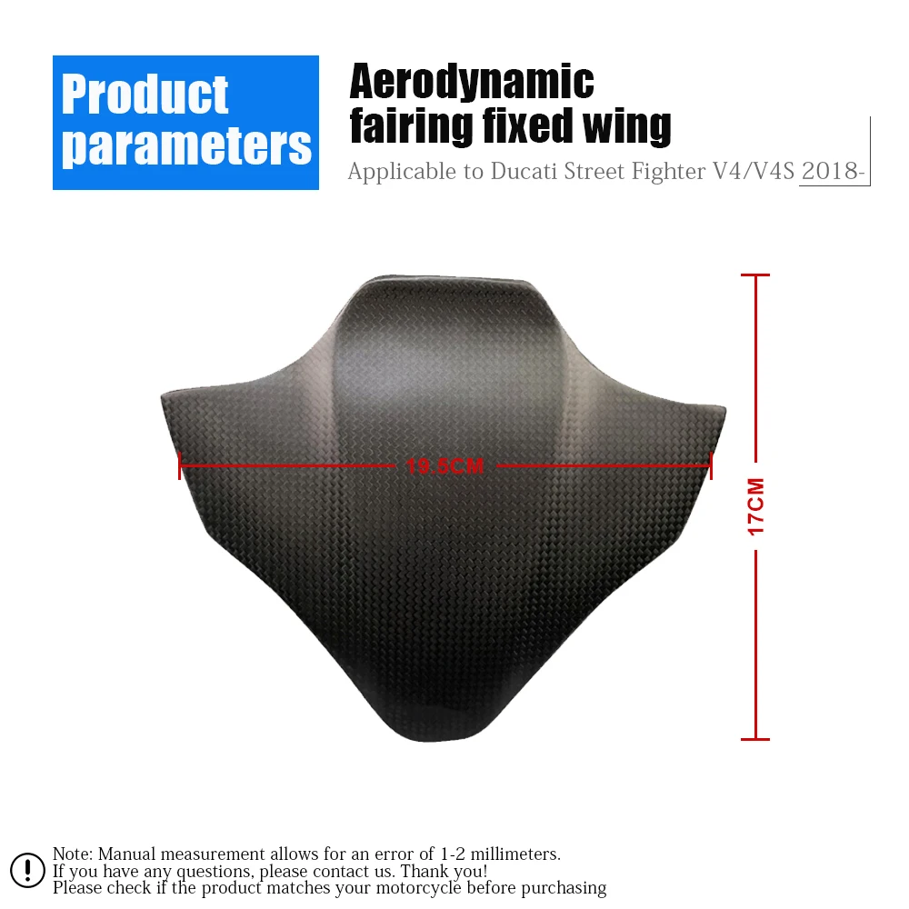 3K Carbon Fiber Motorcycle Accessories, Front Windshield, Suitable For Ducati Street Fighter V4 V4S V4R 2018-2022