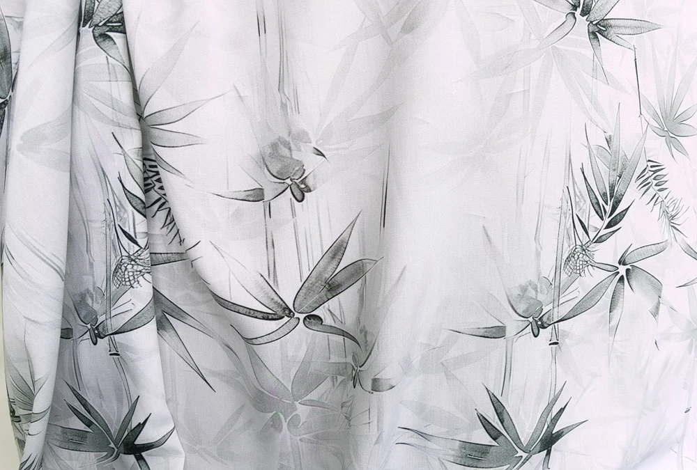 1 Meter x 1,4 Meter Bambusblattmaterial Stoff bedruckte Rayon-Viskose – Detail 6