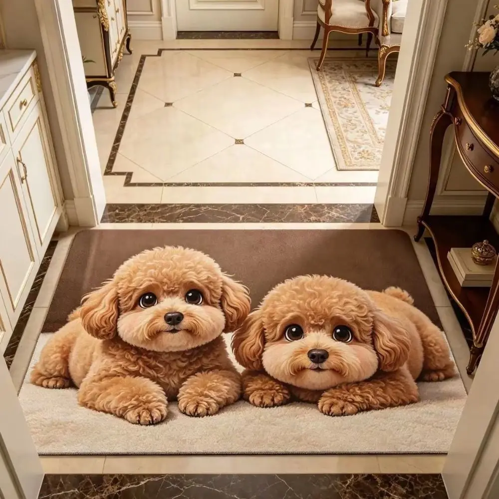 2D Flat Optical Illusion Doormat Water-absorbing Abrasion-resistant Bathroom Carpet Non-slip Diatomaceous Earth Bedroom Door Rug