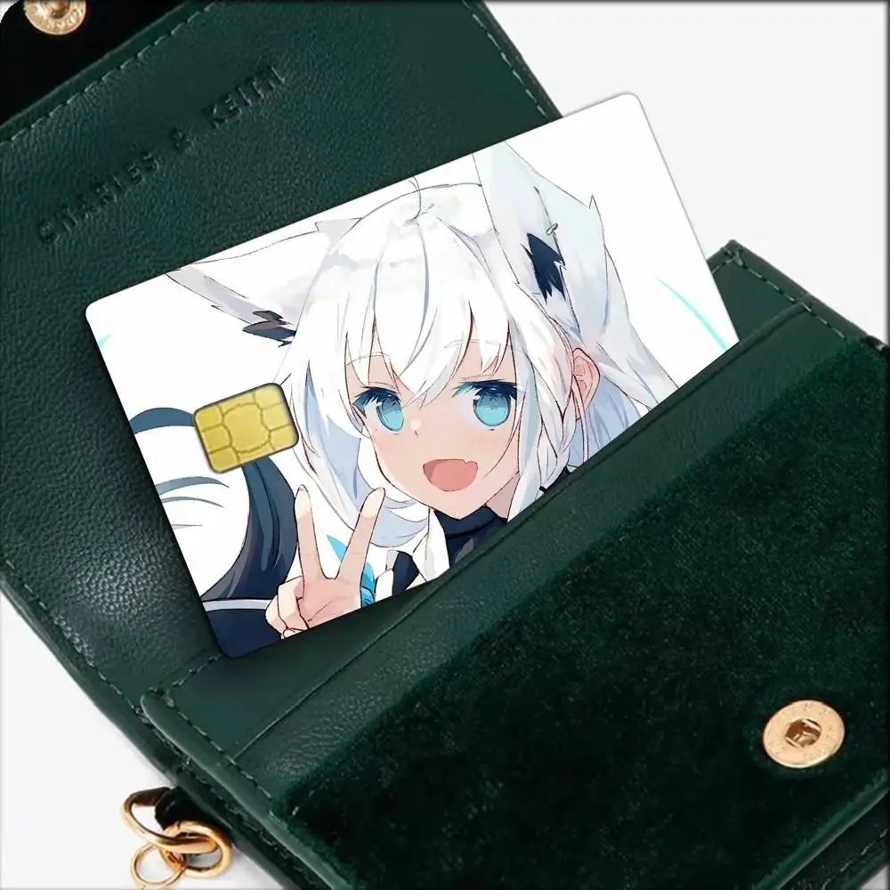 Shirakami Fubuki hololive Waterproof Film Skin Cover Credit Card Stickers Debit Front Bank Bus Pass