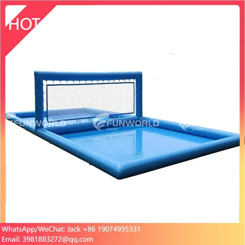 Large Pool Inflatable Volleyball Field / Inflatable Water Volleyball Court / Inflatable Tennis Court For Sport Games