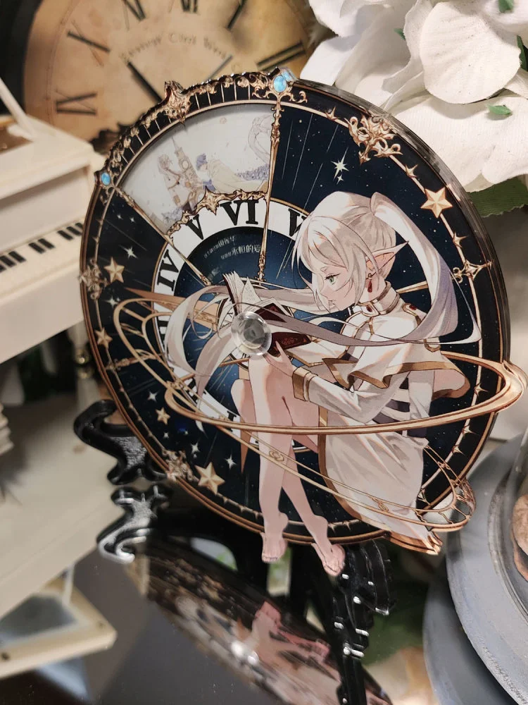 Frieren: Beyond Journey's End Rotating Acrylic Figure Stand Model Plate Ornament Cosplay Standing Sign Desktop Decor
