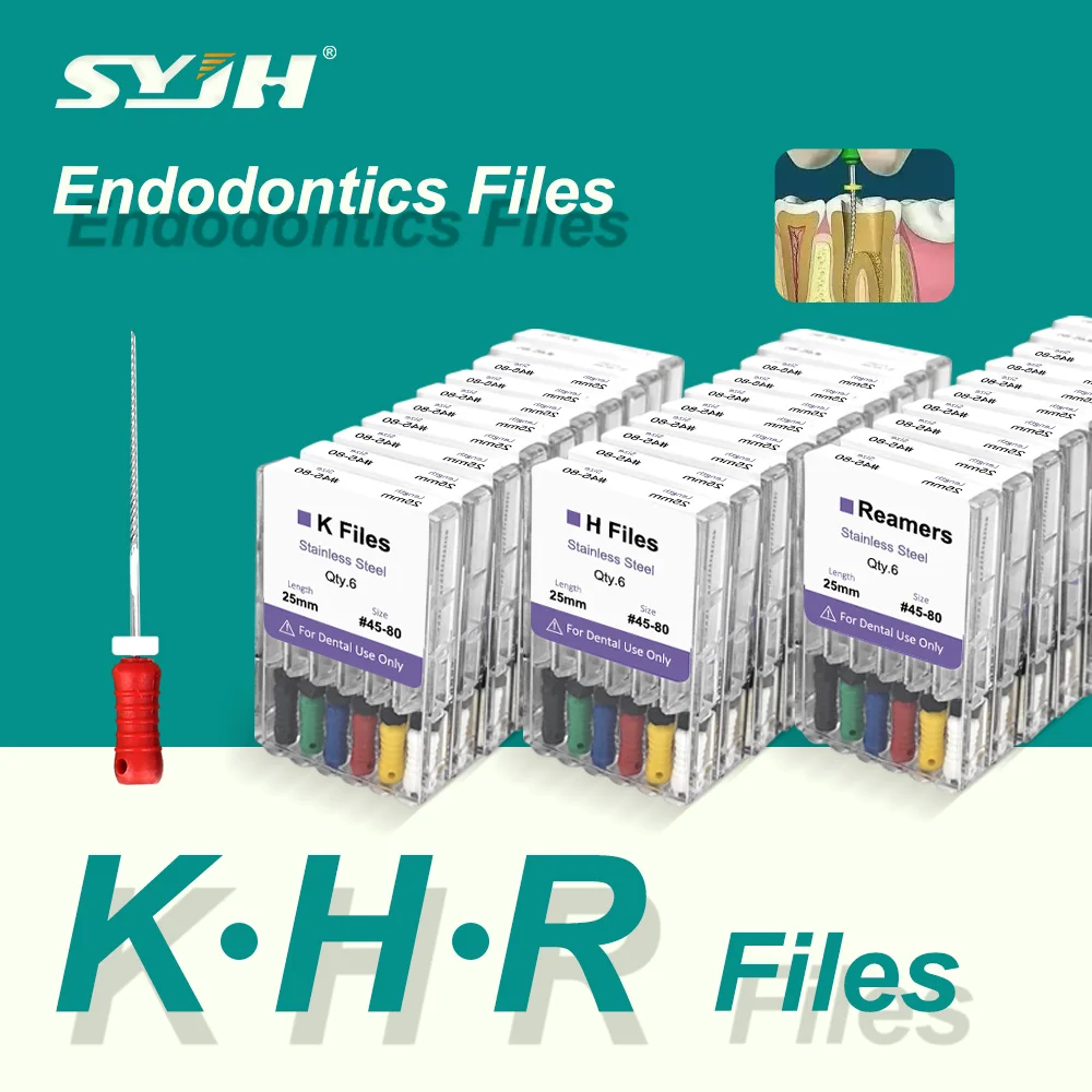 10Packs/Box Dental Endo Files Hand Use K /H/R Files 21/25/28/31mm Stainless Steel Endodontic Root Canal File Dentistry Tools