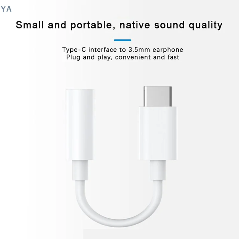 【YA】Adaptador auxiliar de tipo C a 3,5 mm, cable de audio con conector tipo C de 3,5 mm para convertidor de auriculares de teléfono