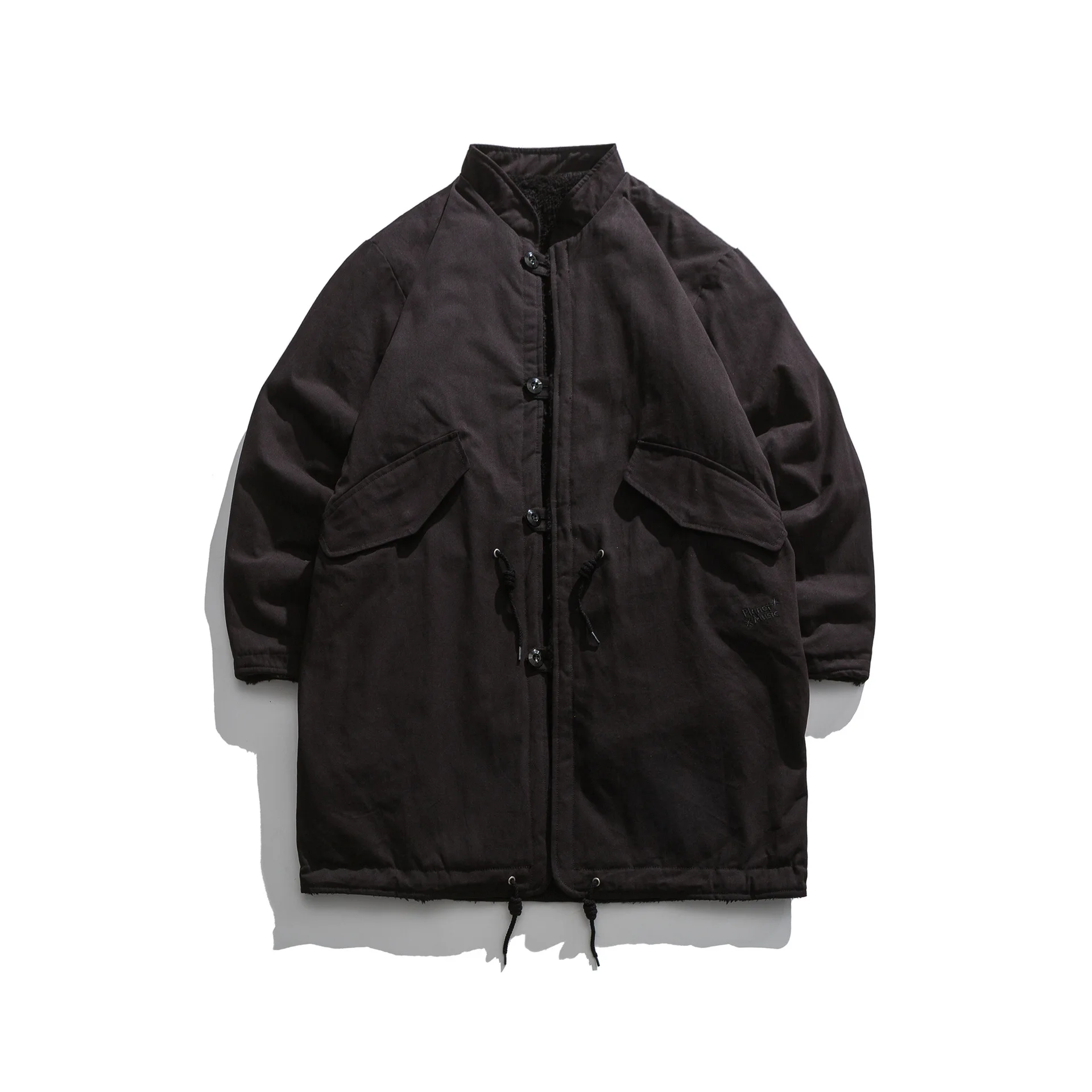 Japanese Retro American 2025 Winter New Long Cotton Jacket Double-sided Cotton Thick Warm Parkas Coat for Men