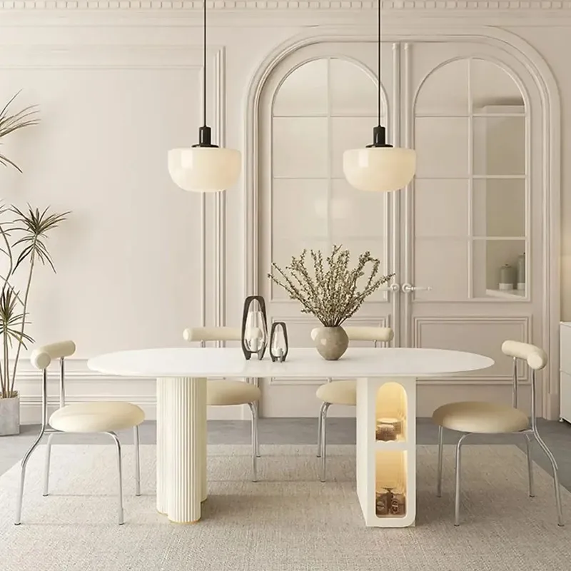 Luxury Nordic Dining Table - Modern Italian White Centerpiece for Restaurant or Home Dining Room