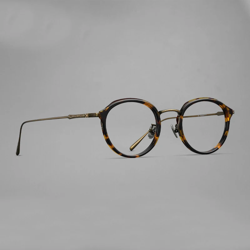 

Vintage Titanium Acetate Round Men's Eyewear Handmade Retro Glasses Frame Women Japanese Brand Design Trendy Eyeglasses