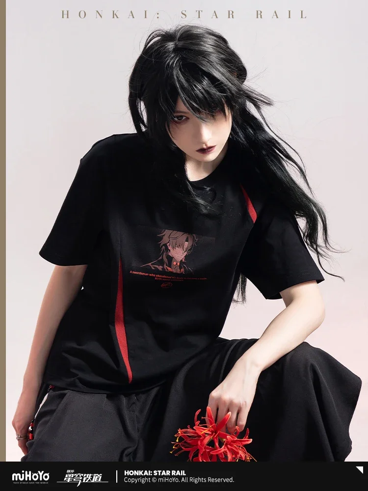 Blade T-shirts Game Honkai Star Rail Official Theme Impression Series Short Sleeve Top Cosplay for Unisex Couple Fans Gifts