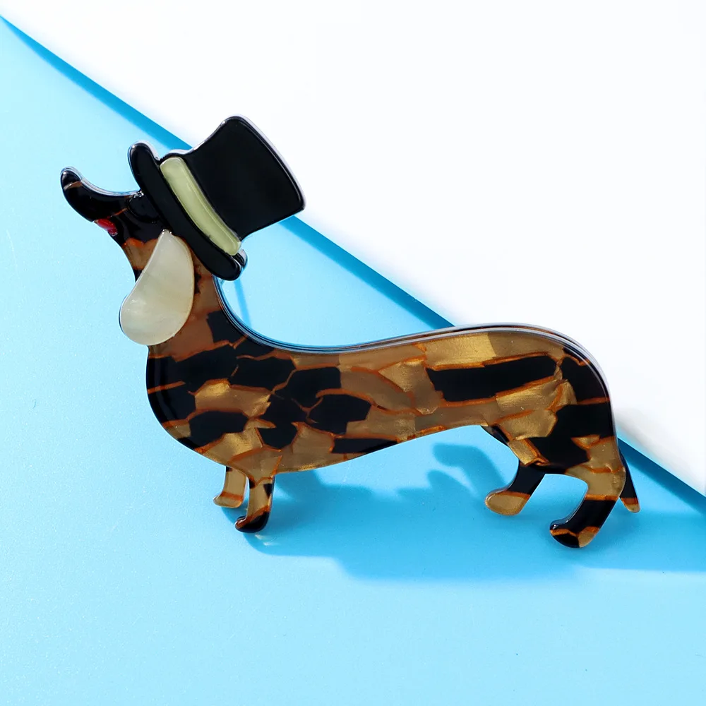 handmade fashion animal accessories acrylic cartoon dog brooch clothing bag badge ﻿