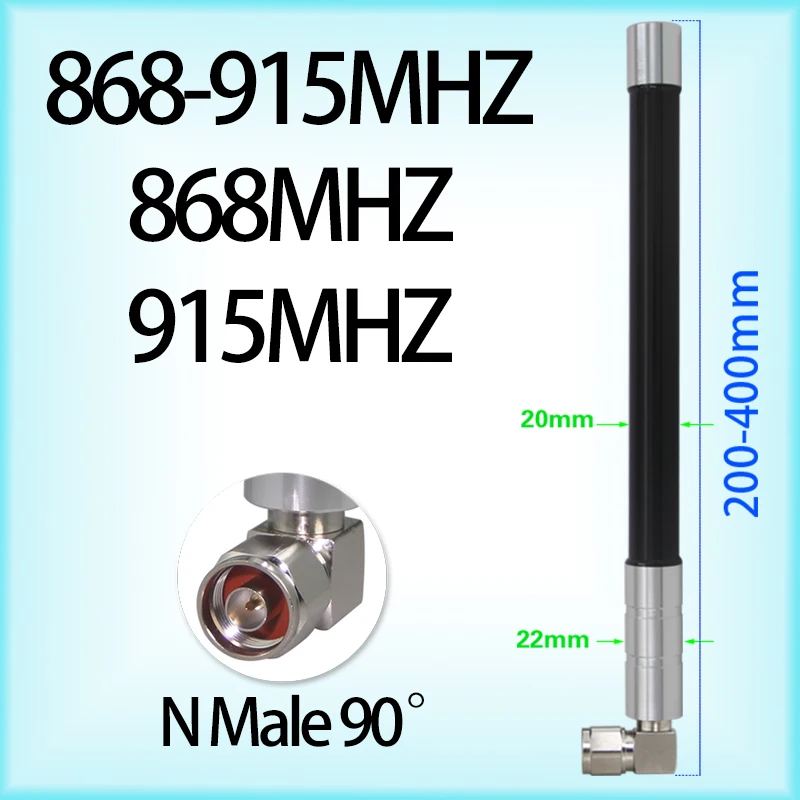 

N Male Right Angle Antenna LoRaWAN Module 868MHZ 915MZH 868-915MH Outdoor High-Gain Waterproof Fiberglass Antenna