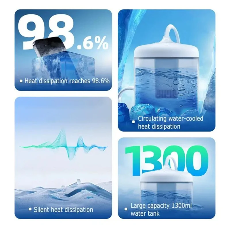 Mobile Phone Water-Cooled Radiator Silent Suction Game Live Broadcast Liquid Cooler Heat Sink Ice Temperature Control-ABFB