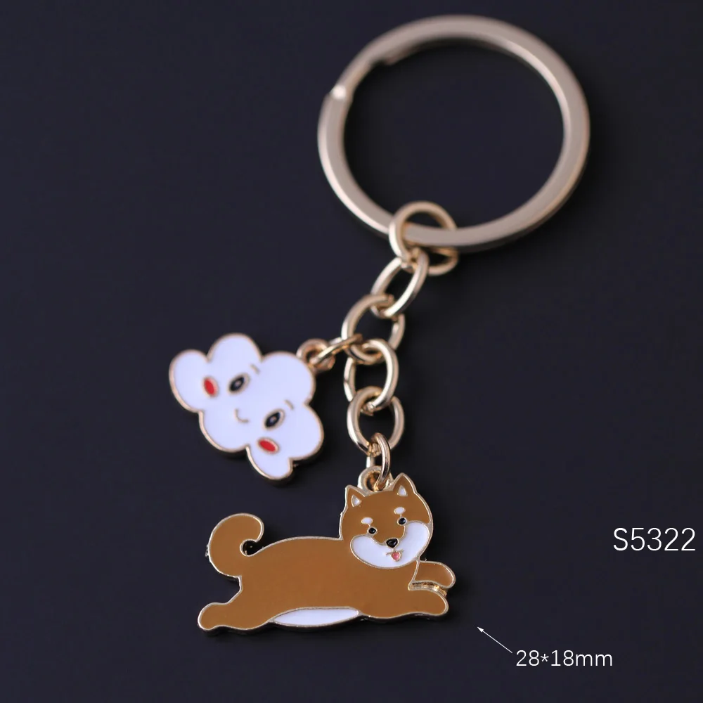 Keychain For Women Car Pendant Colorful Bag Dog Key Chain 2023 New Enamel Accessory Jewelry Friends Gifts