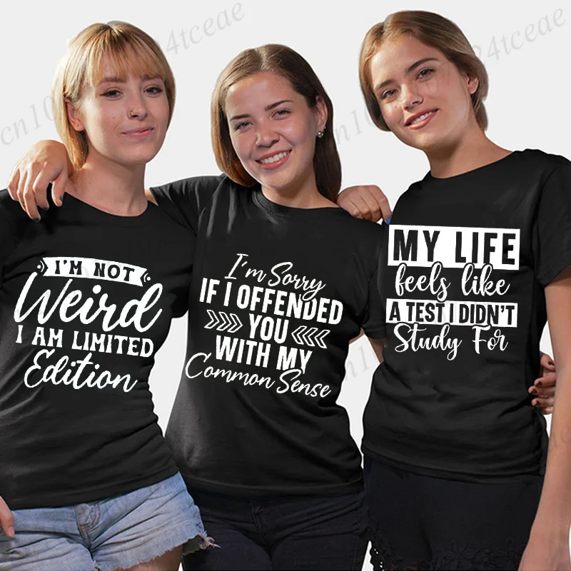 Sarcasm is my favorite Women Casual T-Shirt Harajuku Y2k slogan Designer Ladies Tee tops Female Vintage Trendy Pullover T Shirts
