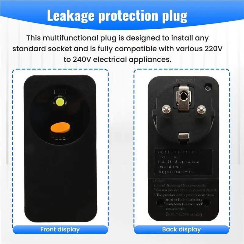 AA94-FI Circuit Breaker Personal Protection Plug Replacement Plug 10Ma Residual Current Circuit Breaker 16Amp EU Plug