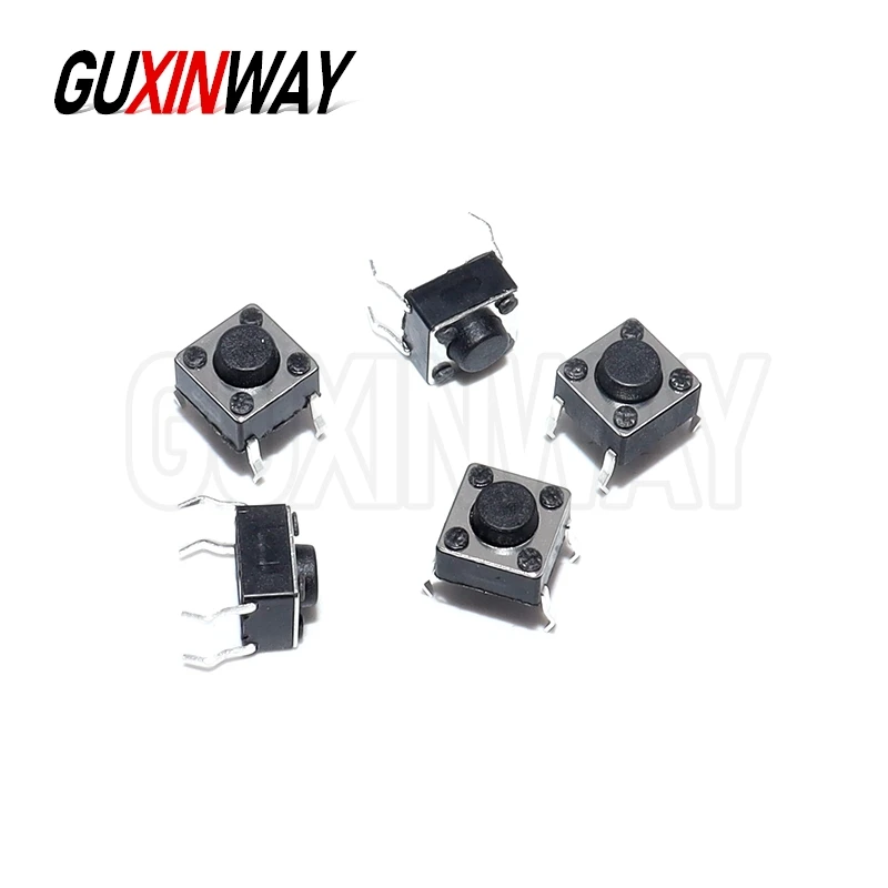 100pcs The Power Switch 4Pin 6x6 Mini Push Button Switch DIP Tact Switch 6X6X4.3 6*6*4.3/5/6/7/8/9/10/11/12/13/14/15/16/17/18mm
