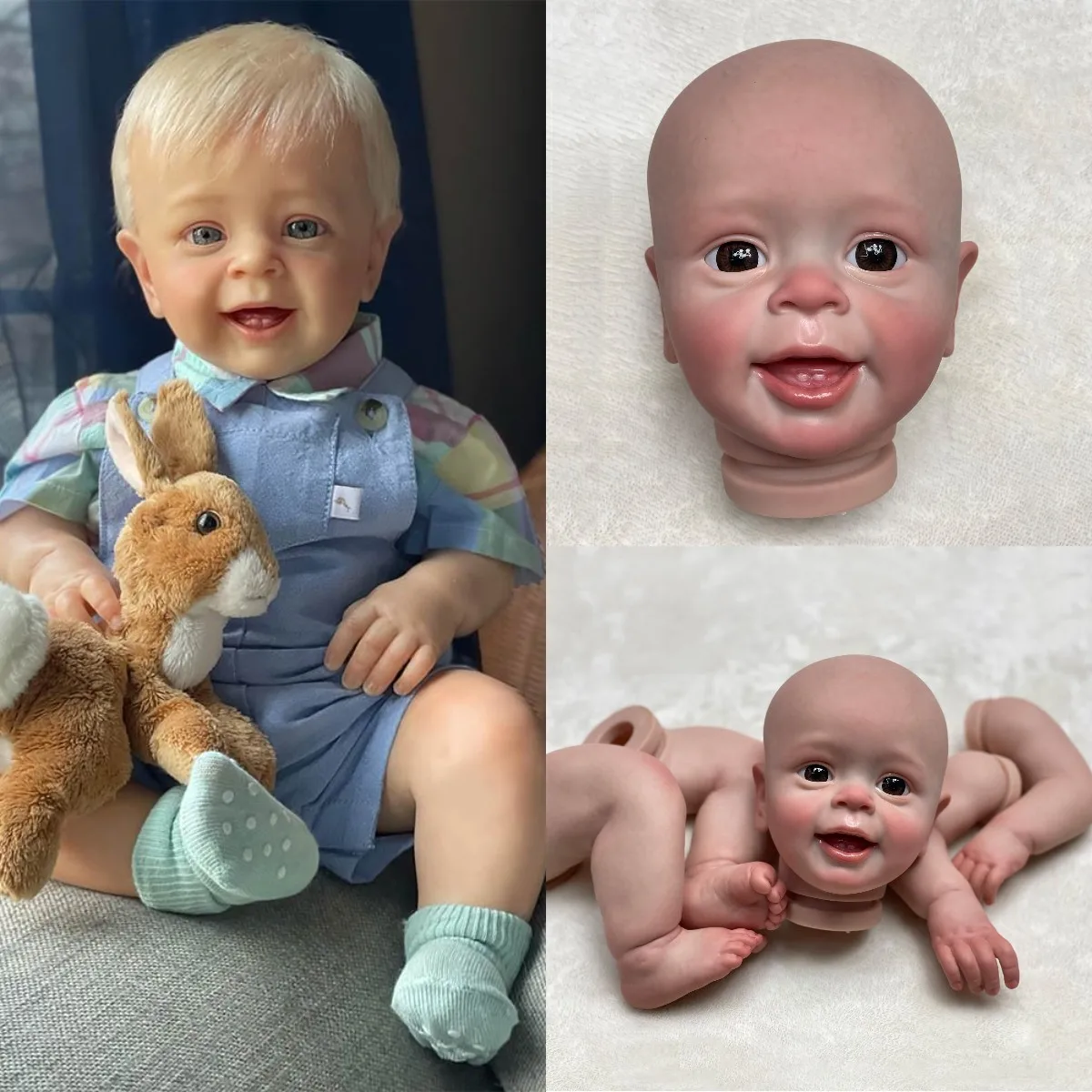 22 Inch Yannick Bebe Reborn Kits Painted By David Handmade Unfinished Soft Vinyl Newborn Baby Doll Kits Accessories