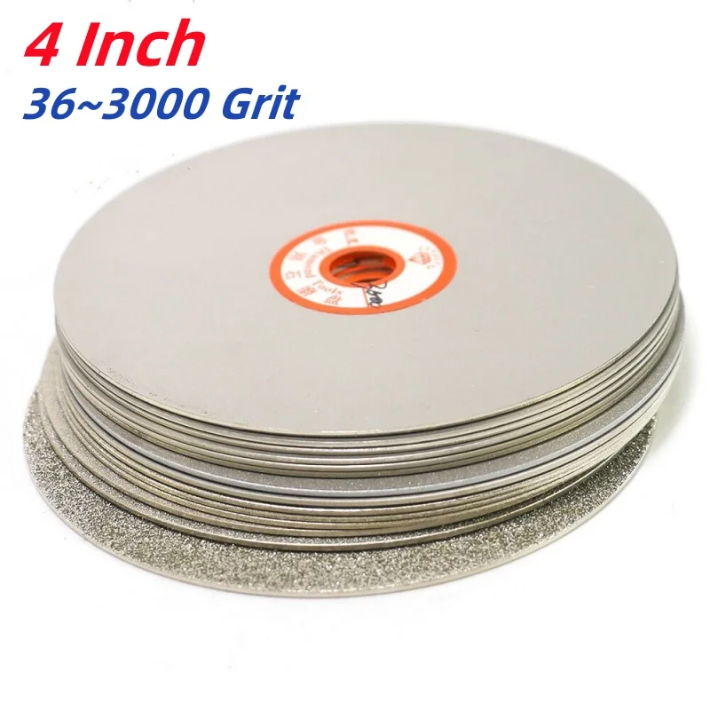 36~3000 Grit 4 Inch Polishing Disc Flat Lap Grinding Wheel Disc Jade Crystal Stone Glass Laps Tool