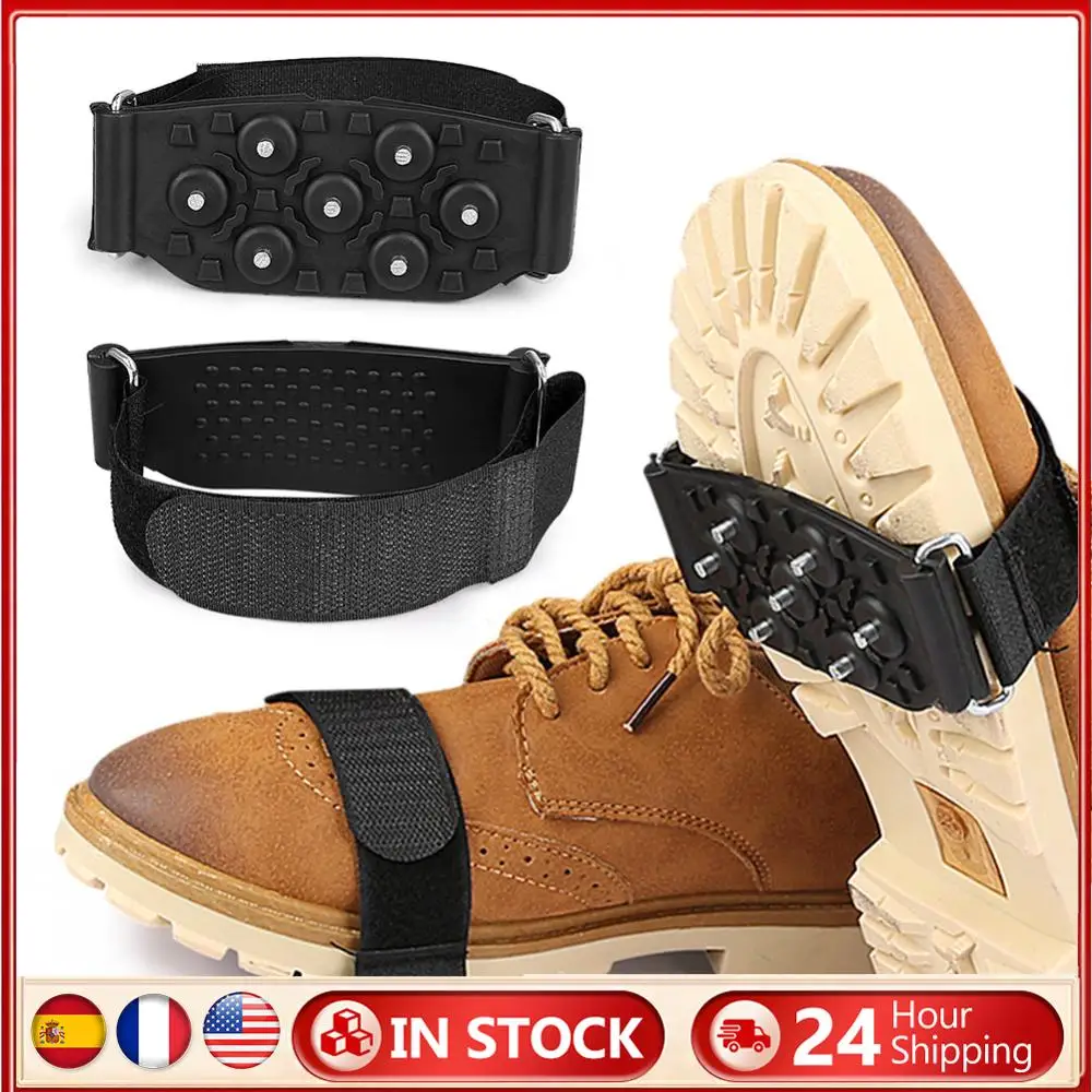 

7 Teeth Snow Ice Claws Non-Slip Walking Cleat Ice Grippers Adjustable Walking Shoe Ice Spikes for Outdoor Mountaineering Camping